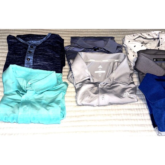 Huge Golf Polo Shirt Lot XL L M S 11 Shirts Total Adidas Calvin Klein & Others - Picture 3 of 3